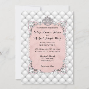 Convites Pérolas & Diamantes Casamento Rosa Glamouroso Form