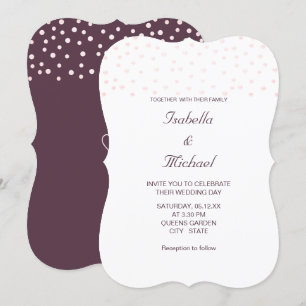 Convites Pérolas Dourado Rosa em Cassis e Casamento Branco