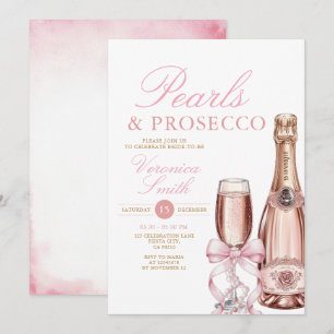 Convites Pérolas e Chá de panela de Arco de Colar Prosecco