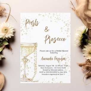 Convites Pérolas e Chá de panela de bolhas de Prosecco