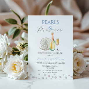Convites Pérolas e Chá de panela do Tema Azul Prosecco
