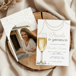 Convites Pérolas e Chá de panela elegante Prosecco