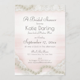 Convites Pérolas e Chá de panela Lace Blush