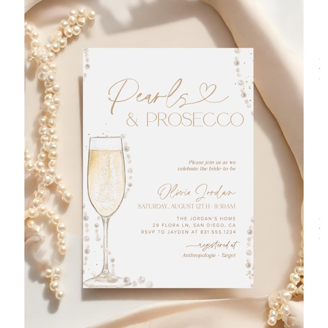 Convites Pérolas e Chá de panela Prosecco, Bridal Brunch (Criador carregado)