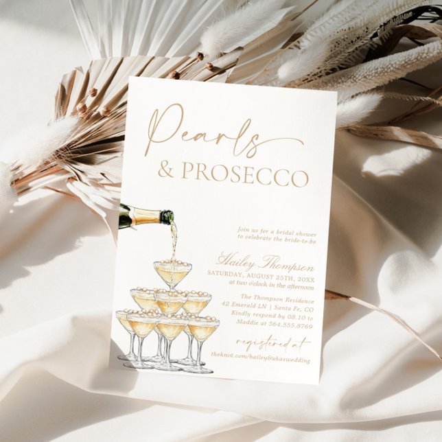 Convites Pérolas e Chá de panela Prosecco, Brunch e Bubble (Criador carregado)