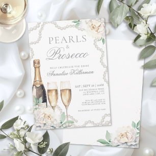 Convites Pérolas e Prosecco Chá de Noiva