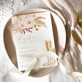 Convites Pérolas e Prosecco com Chá de panela Floral