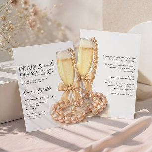 Convites Pérolas e Prosecco Elegante Arco Chá de Noiva