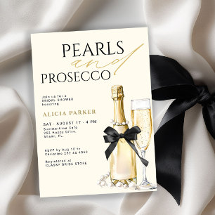 Convites Pérolas e prosecco elegante arco de chuveiro de no