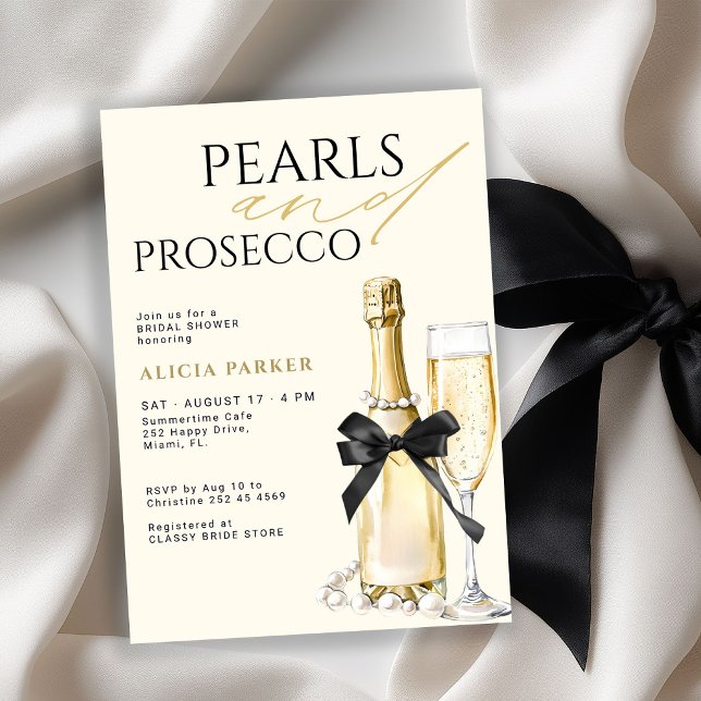 Convites Pérolas e prosecco elegante arco de chuveiro de no (Criador carregado)