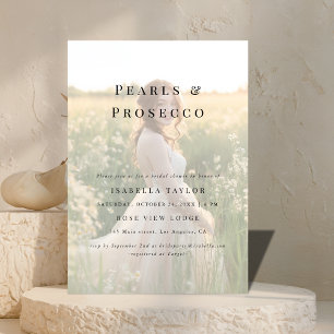 Convites Pérolas e Prosecco   Foto simples do Chá de panela