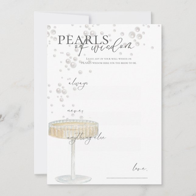 Convites Pérolas e Prosecco Pérolas de Sabedoria Conselho N (Frente)