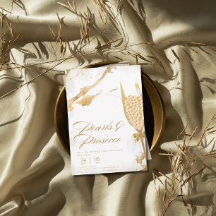 Convites Pérolas Elegantes e chá de panela prosecco