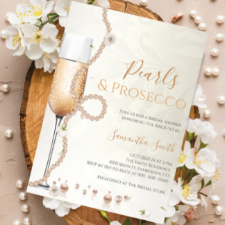 Convites Pérolas Elegantes e Chá de panela Prosecco