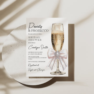 Convites Pérolas Elegantes e Chá de panela Prosecco