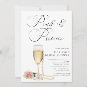 Convites Pérolas Elegantes e Chá de panela Prosecco Invita