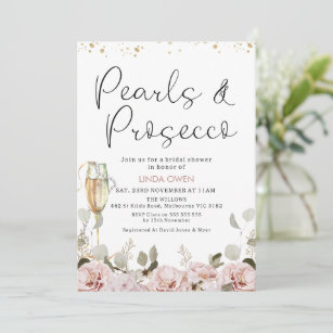Convites Pérolas Florais e Chá de panela Prosecco