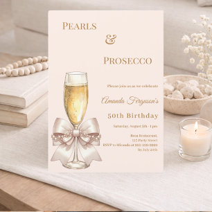 Convites Pérolas Prosecco marfim beijo de noiva elegante an