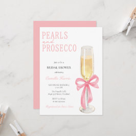 Convites Pérolas rosa e Chá de panela mínimo do Prosecco