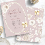 Convites Pérolas Rosa e Prosecco<br><div class="desc">Elevem a sua celebração com a nossa Pearls Rosa e o Prosecco Bridal Invitation. Apresentando belas aquarelas, chic creme de bolo e flores bronzeadas adornadas com lindas pérolas e óculos de champanhe de dusto dourado, esta coleção expele sofisticação do eterno. Perfeito para um caso de almoço de champanhe, esta coleção...</div>