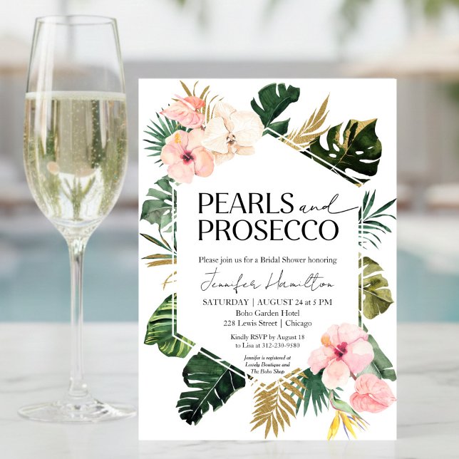 Convites Pérolas Tropicais e Chá de panela Prosecco (Criador carregado)