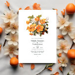 Convites Persimmon Floral Wedding<br><div class="desc">Convite para o casamento floral de Persimmon. Ideal para um casamento no jardim. O código QR no verso direciona para o seu local de casamento onde o pessoas pode aprender mais e rsvp.</div>
