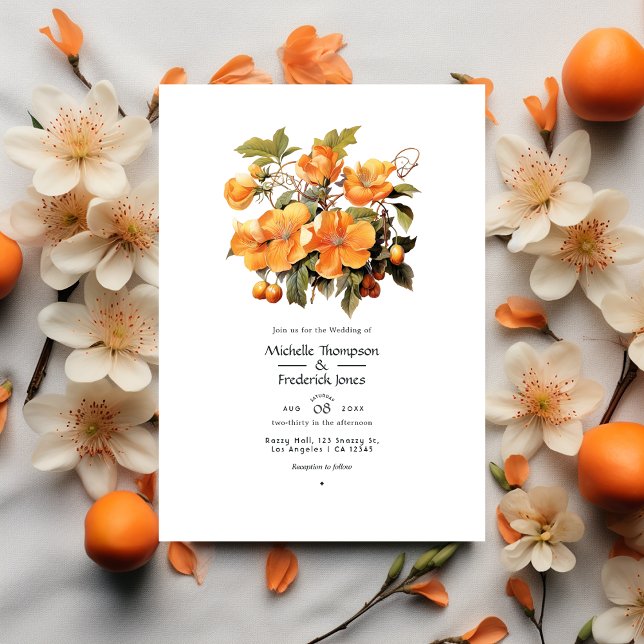 Convites Persimmon Floral Wedding (Criador carregado)