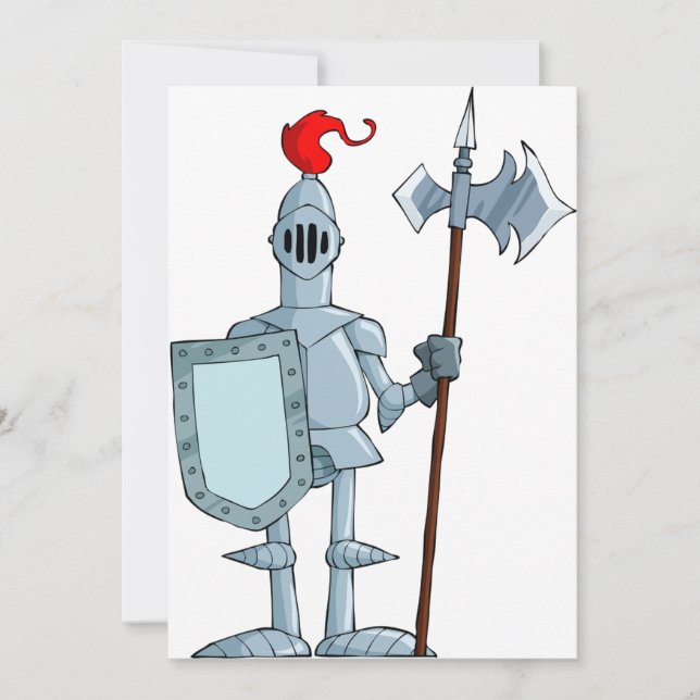 Convites Personagem Cavaleiro de Armadura Medieval (Frente)