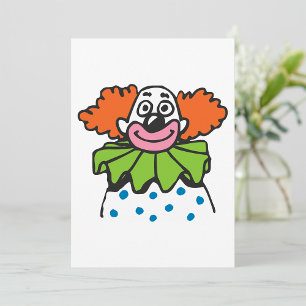 Convites Personagem de Palhaço Caprichoso com Cabelo Laranj