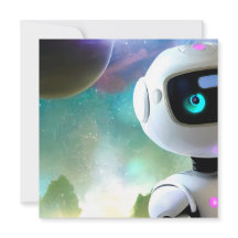 Personagem de Robô Amigável com Estilo Retro Futur