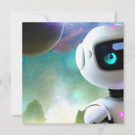 Convites Personagem de Robô Amigável com Estilo Retro Futur