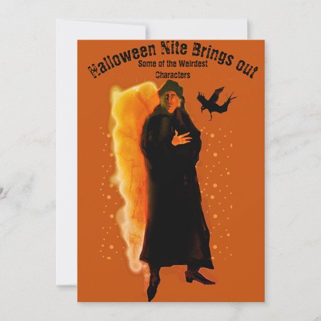 Convites Personagem Misterioso do Partido Nite das Hallowee (Frente)