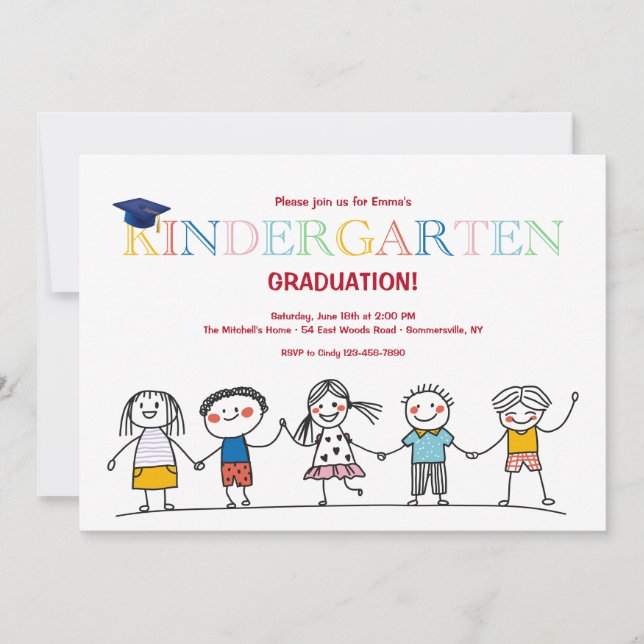 Convites Personagens em forma de palito (Frente)