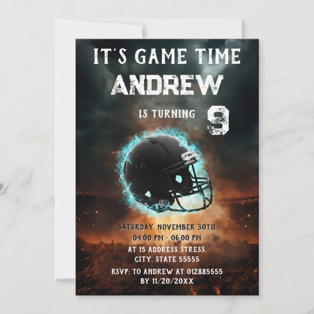 Convites Personal American Football Invitation (Frente)