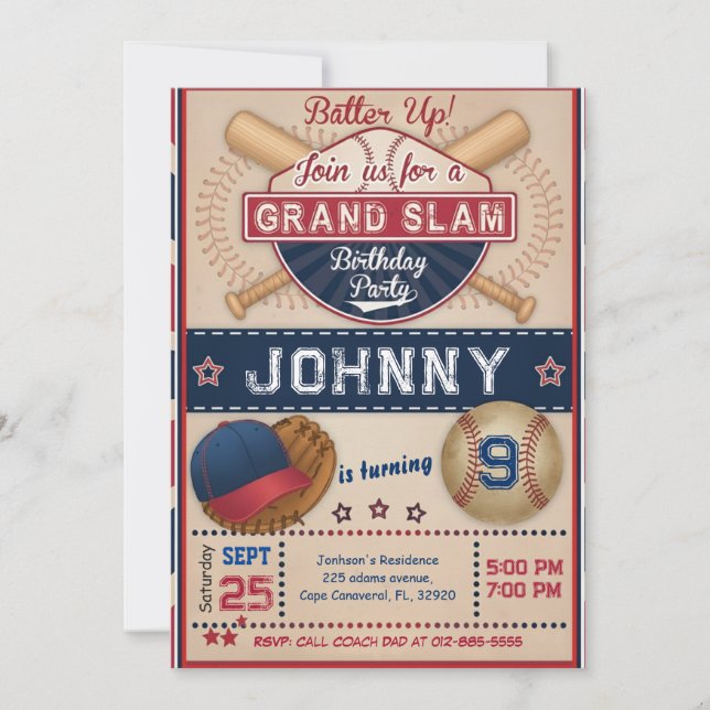 Convites Personal Baseball Photo Party Invitation (Frente)