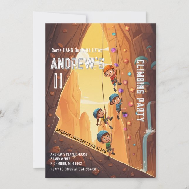 Convites Personal Climbing Park Birthday Invitation (Frente)
