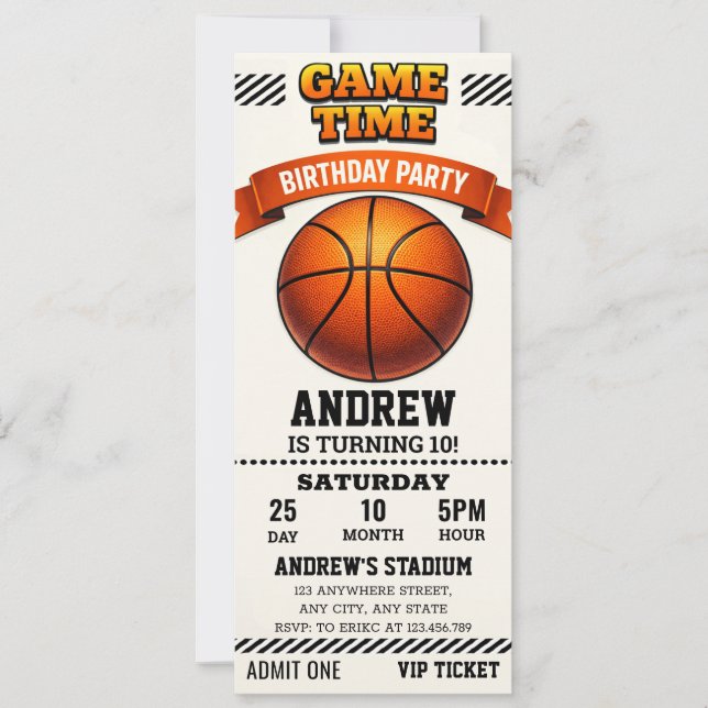 Convites Personal MVP Birthday Celebration Ticket (Frente)