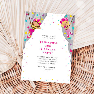 Convites Personal Rock Climbing Birthday Party Invitation
