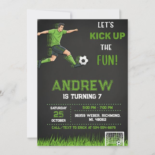 Convites Personal Soccer Birthday Invitation (Frente)