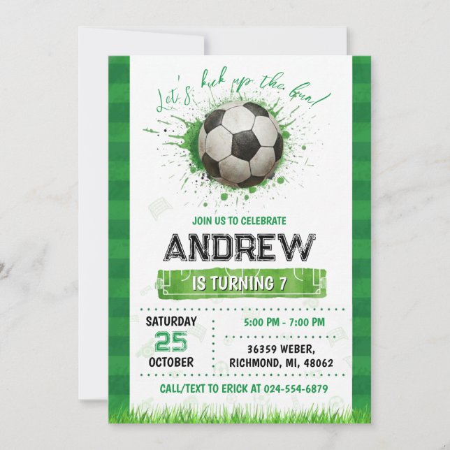 Convites Personal Soccer Birthday Invitation (Frente)
