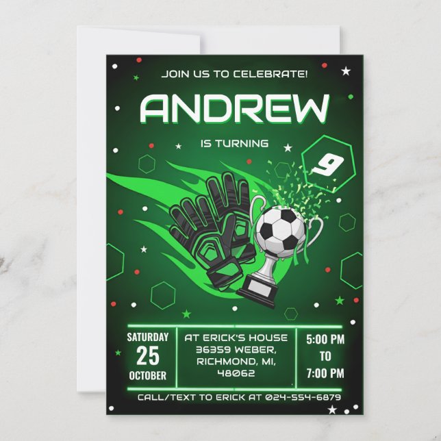 Convites Personal Soccer Birthday Invitation (Frente)