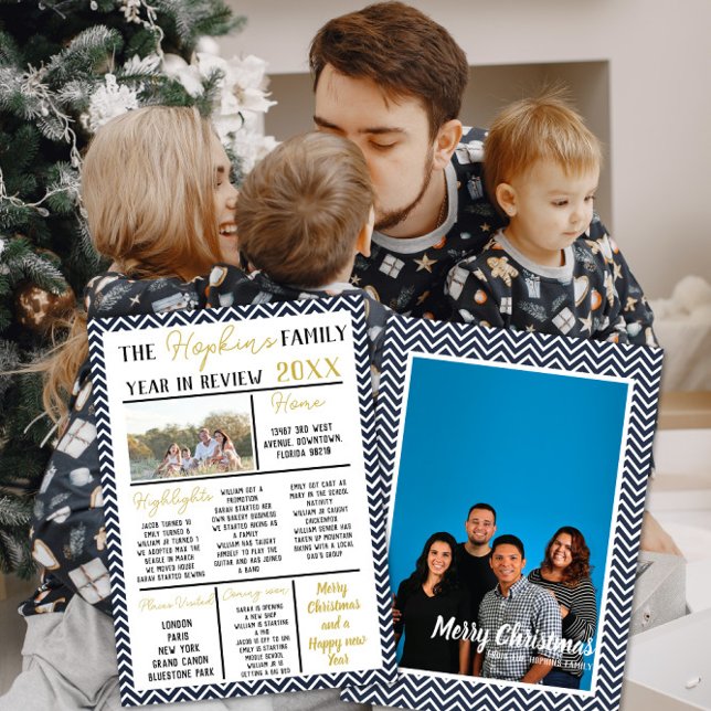 Convites Personalised Holiday Keepsake Card Year in Review (Criador carregado)