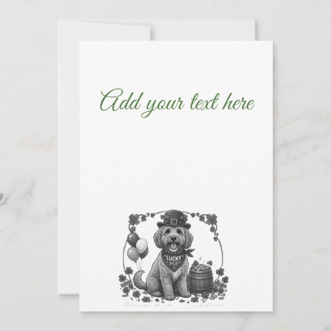 Convites Personalised Lucky Cockapoo St. Patrick's Day (Verso)