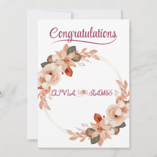 Convites Personalised Wedding Floral Card | Newly Married