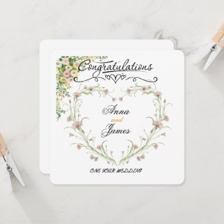 Convites Personalised Wedding Floral Card | Newly Married