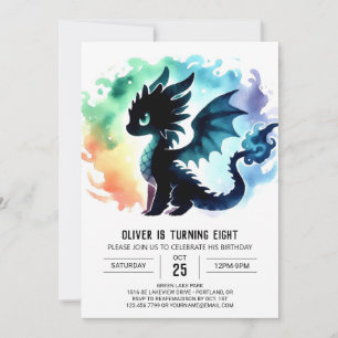 Convites Personalização de aniversário do misterioso dragão