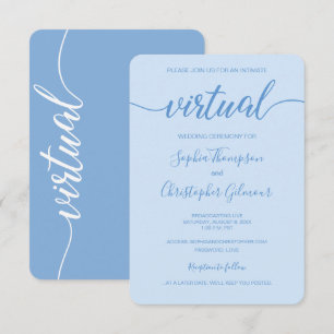 Convites Personalização de Chic Azul Dusty Casamento VIRTUA
