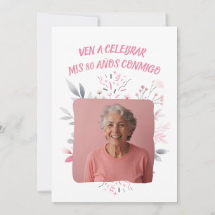 Convites Personalização de Foto: 80 Años
