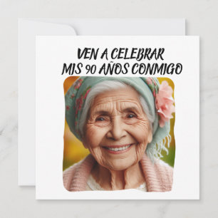 Convites Personalização de Foto: 90 Años