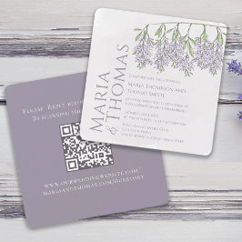 Convites Personalização de Wisteria de Casamento de Lavanda